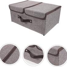 Foldable Storage Box With Lid, Large-Capacity Sturdy Clothes Storage Bin, Collapsible Organizer For Closet, Bedroom, Dorm, Laundry Room, Space Saving, Stackable, Ideal For Home/Office Use, Great For Seasonal Clothing, Blankets, Shoes, Toys - Grey - View 5
