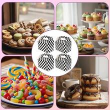 12pcs Black & White Checkered Gift Boxes, Racing Theme Party Snack Boxes, Party Favor Boxes, DIY Gift Bags, Triangle Snack Boxes With Handles, Suitable For Birthday Party Decor, Halloween, Christmas Decor, Racing Flag Birthday, Baby Shower And Kids Party Decor - A - View 8