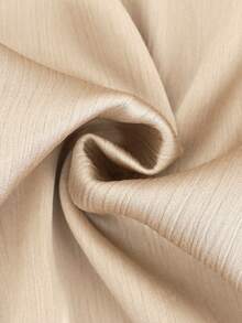 Women's Satin High Neck Blouse, Ruched Collar Lantern Long Sleeve Loose Casual Commute Top - Champagne - View 6