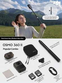 dji [Produk Baru] Kamera Panorama Osmo 360 Generasi ke-2 8K Definisi Tinggi Anti Guncangan Tahan Air untuk Berkendara Sepeda Motor, Menyelam, Ski, Perjalanan, Kamera Genggam Portabel untuk Vlog OSM0 360 II (Baru, Hanya Diaktifkan) - View 9