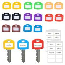 1/4/6/8/10/16/20 Pack, Multiple Colors Available, With Labels, 2.8cm/1.1in Retractable Key Identifiers, Fits Most Keys, Soft Touch Key Covers, With Identification Labels, Easy To Identify Door Keys - Stylish, Easy To Install, Includes Blank And Pre-Printed Labels, Men's Home Office Storage Accessories - Multicolor - View 9