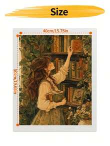 DIY Aesthetic Vintage Girl Reading In Library (Frameless Or Framed 8x12 / 16x20 Inches) Paint By Numbers Kit(Acrylic) Arts & Crafts For Adult Beginners, Home Wall Decor, And Unique Holiday Gifts - Sets - View 8