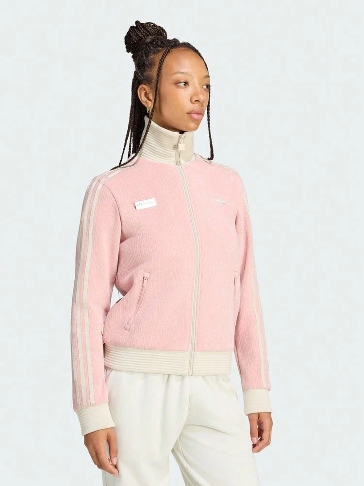 Adidas Originals Women's FAN OG TT Knit Jacket No Hood LD8923 - Baby Pink - View 1