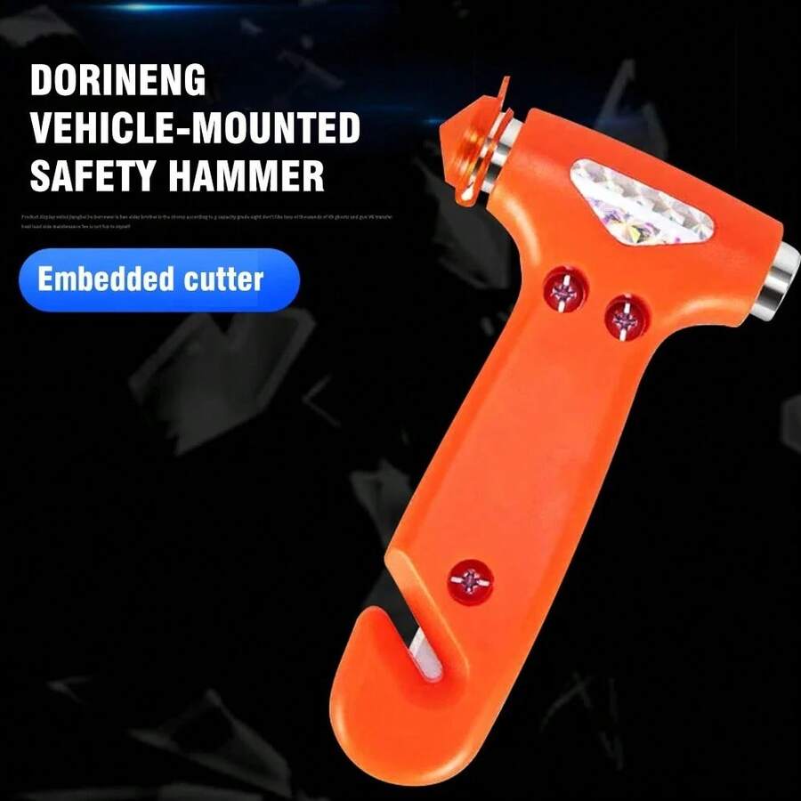 Emergency Car Rescue Hammer: Compact Dual-Function, Combines Window Breaker And Seatbelt Cutter, Suitable For Car And Home - A - View 1