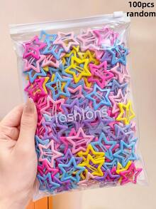 100/50/30/10pcs Dopamine Color Y2K Five-Pointed Star BB Hair Clips, Colorful Hair Clips, Basic Hair Accessories - Suitable For Girls, Daily School, Party, Sports - Multicolor - View 15