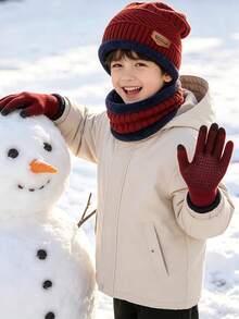 3pcs Kids Winter Hat And Scarf Set, Knitted Beanie Hat And Scarf For 3-12 Years Old Children - 4PCS - View 7