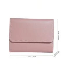 Minimalist Short Women's Wallet Student Ticket Holder Multifunctional Card Holder Coin Purse Tri-Fold Ultra-Thin Smooth Surface Wallet - Multicolor - View 3