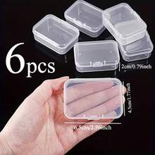 6/12pcs Kotak Penyimpanan Plastik Mini Transparan, 1 Paket, Cocok untuk Manik-manik, Perhiasan, dan Kerajinan Tangan - Perlengkapan Seni Ukuran 2,56 x 1,7 Inci - MultiWarna - View 11