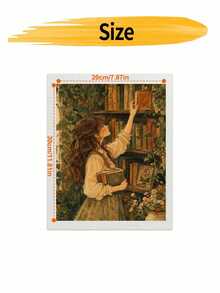 DIY Aesthetic Vintage Girl Reading In Library (Frameless Or Framed 8x12 / 16x20 Inches) Paint By Numbers Kit(Acrylic) Arts & Crafts For Adult Beginners, Home Wall Decor, And Unique Holiday Gifts - Sets - View 9