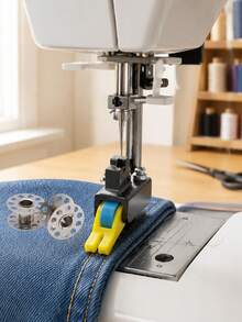 New Universal Roller Presser Foot, Suitable For Thick And Thin Fabrics, Plastic Design Prevents Fabric Jamming Or Shifting, Ideal For Narrow Thick And Thin Fabrics, Perfect For Curtains And Down Jackets - A - View 3