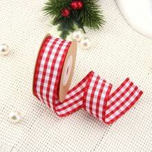 1 Roll 9m Red & Green Plaid Christmas Ribbon, For Gift Bag Ties, Gift Box Packaging, Bouquet & Cake Wrapping, Holiday Party Decoration & Craft Accessories - A - View 10