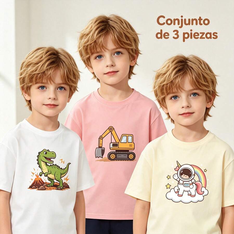 Tween Boys Extended Size T-Shirts - Pink - View 1