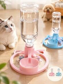 1pc Automatic Cat Water Fountain, Quiet Pet Water Dispenser, Portable Fun Water Design, Suitable For Travel Use Puppy Water Dispenser, Battery-Free, Perfect For Cats And Small Dogs, Ideal For Pet Owners, Great Gift For Christmas, Thanksgiving And New Year - Multicolor - View 1