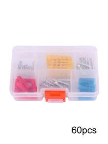 Drywall Anchor Kit With Screws Colors Screw And Anchor Set For Drywall With Organizer Case (36 PCS/60 PCS) Durable Plastic Anchors Easy-Install Self-Tapping Screws - A - View 8
