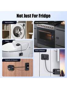 2 Packs Refrigerator Password Lock, Refrigerator Lock, With Combination Lock, Suitable For Toddlers And, Self-Adhesive Freezer Lock, Suitable For Cabinets, Drawers, Ovens, Windows - A - View 5