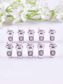 10pcs/Pack Fashion Coffee Cup Metal Charms Pendant For DIY Earring Necklace Jewelry Design Making - White - View 7