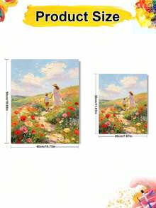 1pc Strolling Along The Flower-Lined Path DIY Oil Painting By Numbers, Canvas Painting DIY Crafts, Adult Home Decoration, Holiday Gift. - Sets - View 11
