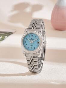 RICECGO 1pc Women's Classic Quartz Watch Suitable For Daily Wear Business Meetings Gift, Includes Box - Silver - View 2