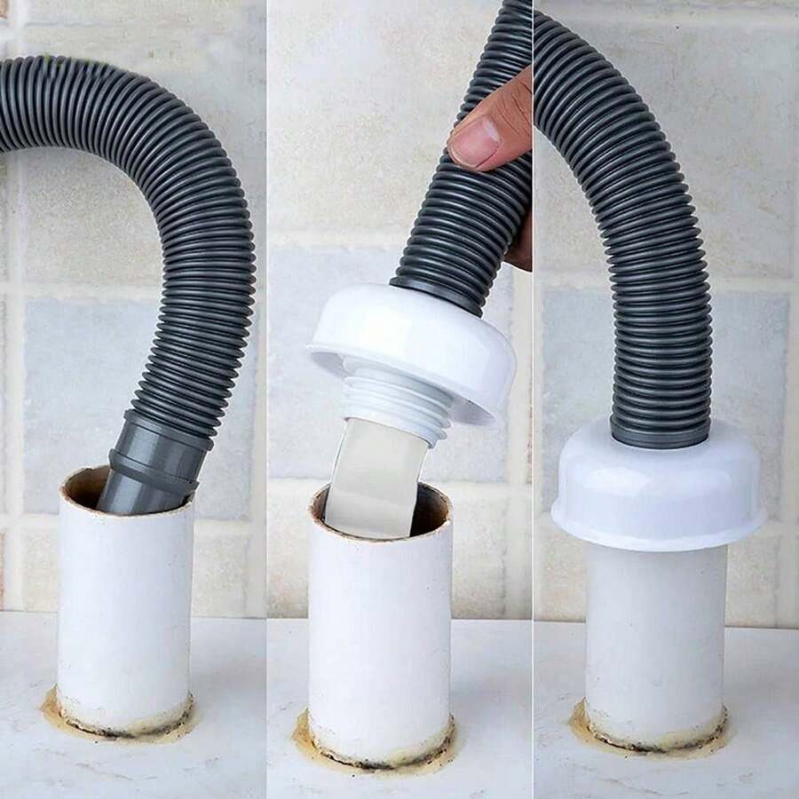 1pc Silicone Drain Pipe Deodorizing Seal Ring & Deodorizing Plug 3 Pieces Set - White - View 1