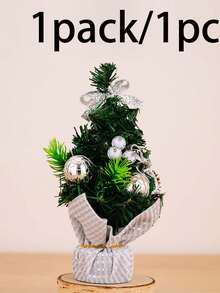 1pc Mini Desktop Christmas Tree, Artificial Small Pine Christmas Tree, Suitable For Christmas Decoration, Desktop Decor, Home Decor And Room Decor. Christmas Desktop Bedroom Home Indoor Decoration, Home Office Desk, Holiday Party Table Centerpiece - Multicolor - View 11