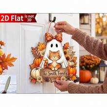 2D Flat Wooden Decorative Hanging Sign, Rustic Style, Multi-Holiday Wall Decor For Halloween, Thanksgiving, Christmas, Welcome Sign For Entryway, Tabletop Ornament, Vintage Country Home Party Holiday Gift - D - View 6