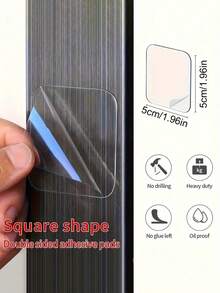 Square Nano Double-Sided Adhesive Pad, Transparent Washable Reusable Traceless Nano Tape For Home Wall Mounting And Fixing - C-Transparent - View 6