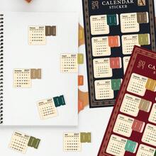 2 Sheets 2027 Monthly Calendar Stickers, 2027.01-2028.04 Self-Adhesive Monthly Calendar Index Stickers, Diary Classification Stickers, Notebook And Planner Calendar Index Labels - A - View 3