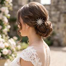1pc Rhinestone Octagonal Star Hair Clip, Vintage Distressed Star Side Clip, Wedding Travel Photography Atmosphere Luxury Women's Hair Accessory - Multicolor - View 1