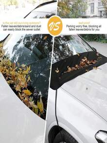 Car Half Windshield Cover, Dual-Sided Silver-Coated Fabric Windshield Wiper Trough Protective Shade, Rainproof Snowproof Front Window Cover, For Most Cars - Multicolor - View 6