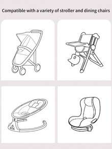 Baby Stroller Liner Pad, Gauze & Bean Fleece, Non-Slip, Thickened, Warm, Soothing, Cold-Proof, Autumn/Winter Outdoor Mat - Stroller Liner - View 6