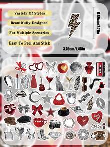 50pcs Silver Millennium Stickers For Adults Teens Sticker Enthusiasts Scrapbooking Journaling Laptops Skateboards More, Add A Fun Touch To Your Devices! - A - View 2