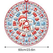 1件可愛雪人家庭禮品盒，聖誕樹裙圖案，優雅配色節日裝飾，5種尺寸，男女通用節日禮物，適用於居家與派對聖誕裝飾 - 雪人家庭 - 查看 13