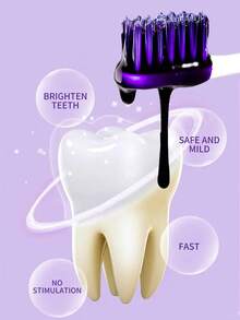 Pasta de dientes morada, elimina manchas dentales, potenciador de blanqueamiento dental, corrección de color, aliento fresco, cuidado oral - Morado - Ver 2