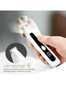 Pemotong Kuku Hewan Peliharaan Rendah Kebisingan (Dengan Lampu LED) - Dirancang untuk Anjing & Kucing: Clipper Grooming Elektrik Nirkabel Ultra Senyap, Cocok untuk Memotong Kuku, Telinga, Wajah dan Bulu Area Belakang, Kapasitas Baterai 500mAh - View 7