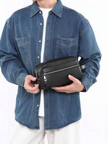Men's Business PU Large Capacity Clutch Bag With Combination Lock, Anti-Theft Design, Travel Organizer Bag, Toiletry Bag, Multi-Card Wristlet, 2 Colors Available, Gift For Boyfriend - Clutch Bag - View 10