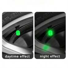 Long Lasting Glow In The Dark Tire Valve Caps – 4/8 Pack Light-Absorbing Fluorescent Valve Stem Caps That Charge By Day & Glow All Night, Universal Fit For Car, Motorcycle & Truck - A - View 4