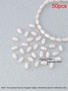 50pcs White Faux Pearl Beads Irregular Loose Spacer Beads Pendant For Jewelry Making DIY Bracelets Necklaces Accessories - Pearl - View 31