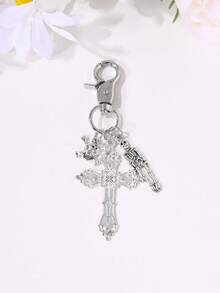 1pc Halloween Cross Heart Bat Skull Skeleton Spider Spider Web Star Dice Sword Backpack Charm Creative Gift - Multicolor - View 19