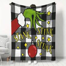 The Grinch Soft & Comfortable 1pc All-Over Print Modern Flannel Christmas Nap Blanket - Christmas Tree - Polyester Nap Blanket - Digital Print Craft, Suitable For Sofa, Bed, Travel, Office Home Decor - Multicolor - View 12