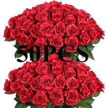 3/18pcs Velvet Rose Artificial Bridal Bouquet, Faux Floral Decoration, Artificial Roses, Suitable For Valentine's Day Gift, Wedding Party, Home Decor, Birthday Gift, Indoor And Outdoor Decoration, Vase Arrangement - Bright Red - View 14