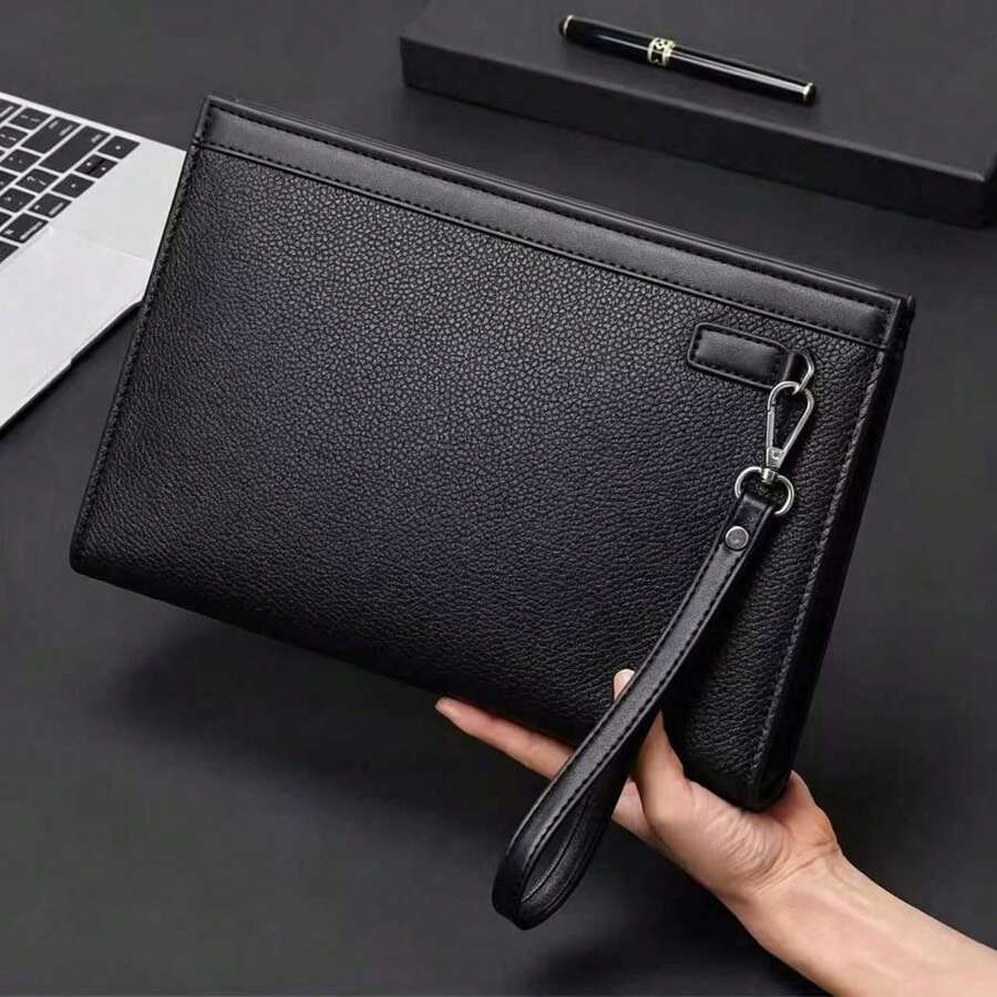 Men's Handheld Clutch Bag, Phone Pouch, Casual Large Capacity Handbag, Envelope Clutch, Fashionable Leather Clutch Bag, - Multicolor - View 1