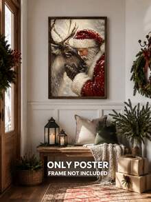 SUPSTICKER Christmas Wall Art Poster, Santa Reindeer Nutcracker Snowy Cabin Print, Holiday Decor For Living Room Bedroom Entryway, 3 Styles - Christmas - View 4