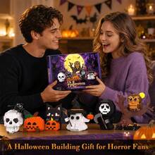2058PCS Halloween Toy Building Blocks Set, 6 Styles Action Figures Building Blocks Diamond Bricks, Micro Particle Building Blocks, Model Assembly Toy, Owl, Pumpkin Suitable For Halloween Decoration, Halloween Gift Box, Gift - Multicolor - View 1