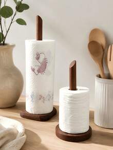 1pc Kitchen Paper Towel Holder, Vertical Desktop Paper Roll Rack, Suitable For Kitchen, Bathroom And Living Room, Convenient For Placing Paper Towels, Desktop Storage Rack, Home Storage Rack, Home Decor - Multicolor - View 5