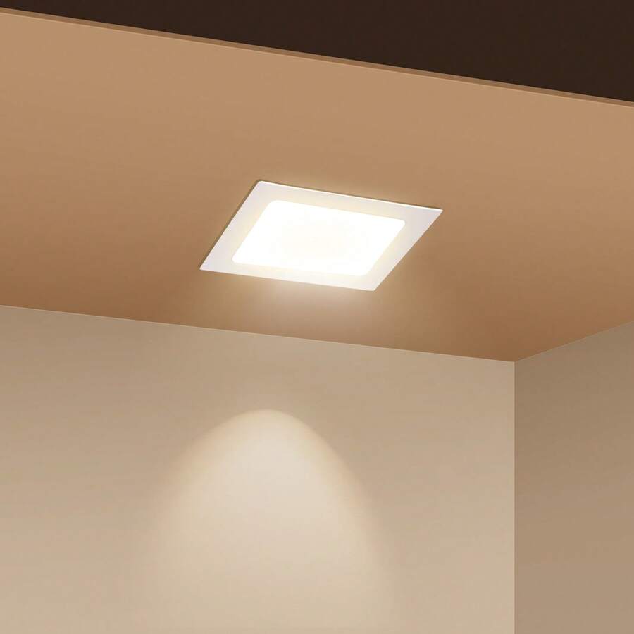 Aigostar Foco LED para techo, 18W, 2000 LM, 3000K, Focos LED de techo para interior, Foco LED empotrado, Ojos de buey LED, Ф190-200 mm - Cuadrado - 18W - 3000K - Ver 1