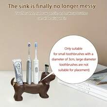 Cute Dachshund Shaped Multi-Function Toothbrush Holder ,Cute Multi-Function Bathroom Storage Rack, Can Store Electric Toothbrush And Toothpaste. Suitable For Placement On Washbasin Countertop,Electric Toothbrush And Bathroom Accessories - Multicolor - View 11