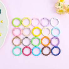 10/20pcs Mixed Color Spring O-Ring Keychains, Colorful Coated Metal Open Rings, DIY Key Chain Bag Pendant Hardware Accessories - Multicolor - View 2