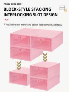 1pc Transparent Colorful Plastic Shoe Box, Flip Lid Drawer Style Dust-Proof & Moisture-Proof Shoe Storage Box, Stackable Small Shoe Box, Suitable For Closet & Entryway Storage - View 5