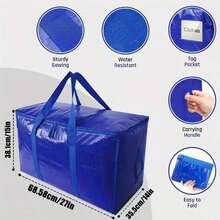 Heavy-Duty Storage Bags, Waterproof Extra-Large Totes With Reinforced Handles, Double Zippers, Foldable For Clothing & Blankets - Multicolor - View 2