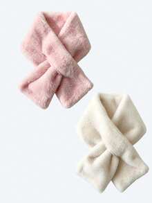 1pc Women's Faux Rabbit Fur Cross Tie Neck Warmer, Soft Fluffy Thick Warm Winter Scarf, Solid Color Comfortable Neck Protector, Suitable For Daily Wear - Multicolor - View 9